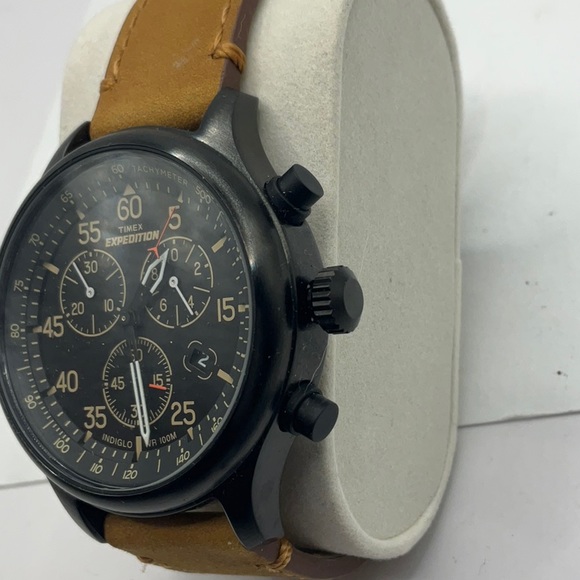 TIMEX EXPEDITION FIELD CHRONOGRAPH TW4B12300 TAN LEATHER STRAP - Picture 2 of 4